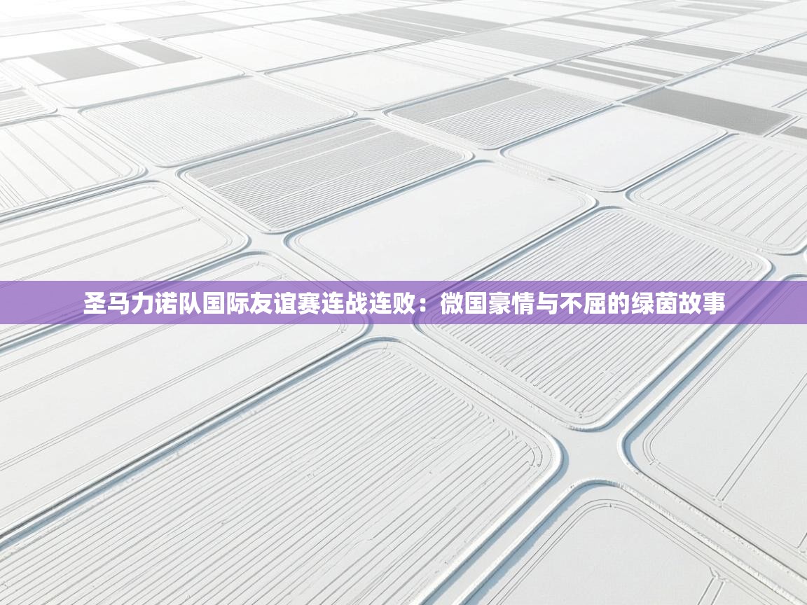 开云体育在线登入-圣马力诺队国际友谊赛连战连败：微国豪情与不屈的绿茵故事  第2张